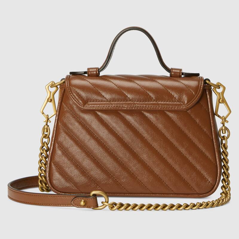 Gucci GG Marmont Mini Top Handle Bag Shoulder Bag 583571 Brown